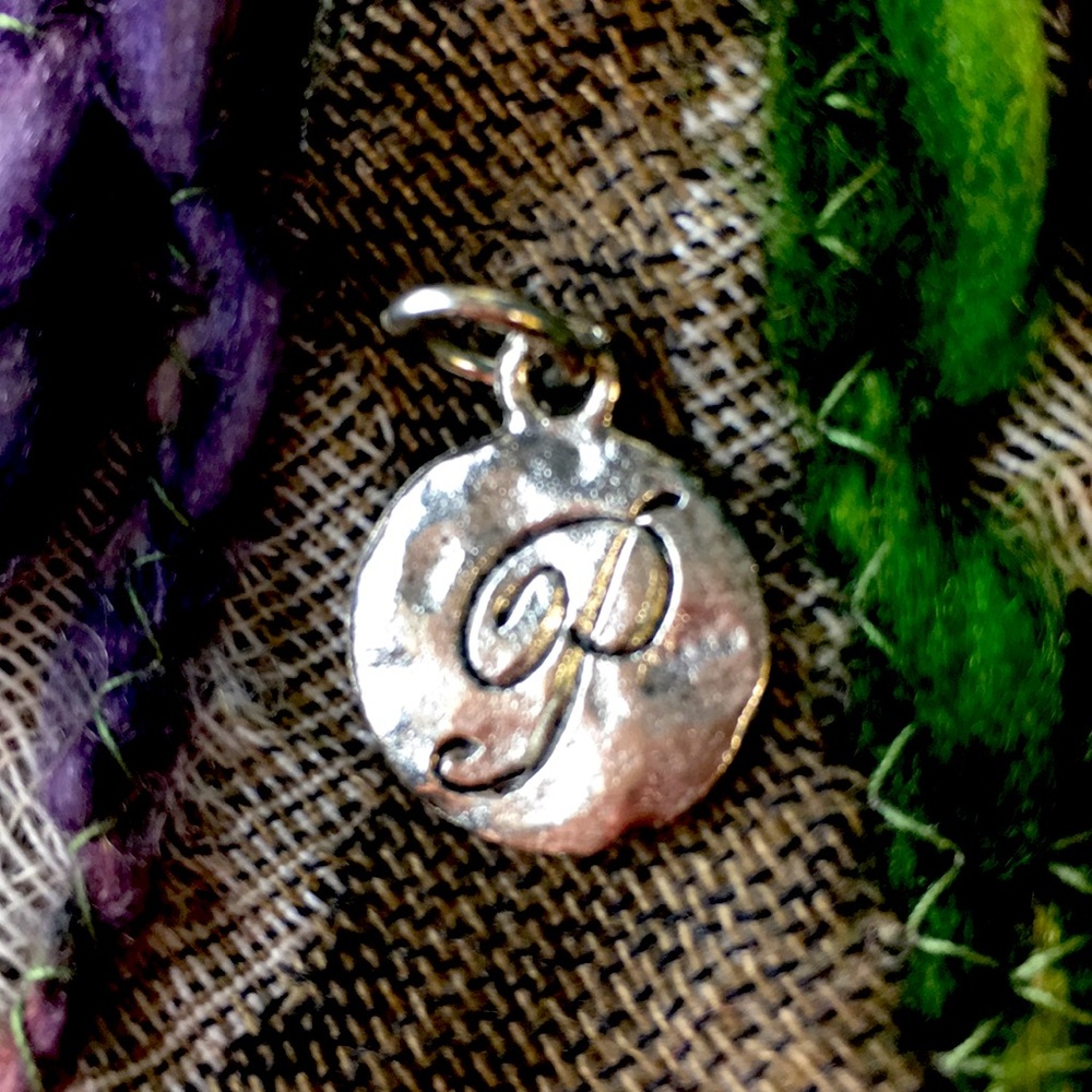 Letter P Monogrammed Charm with Jump-Ring